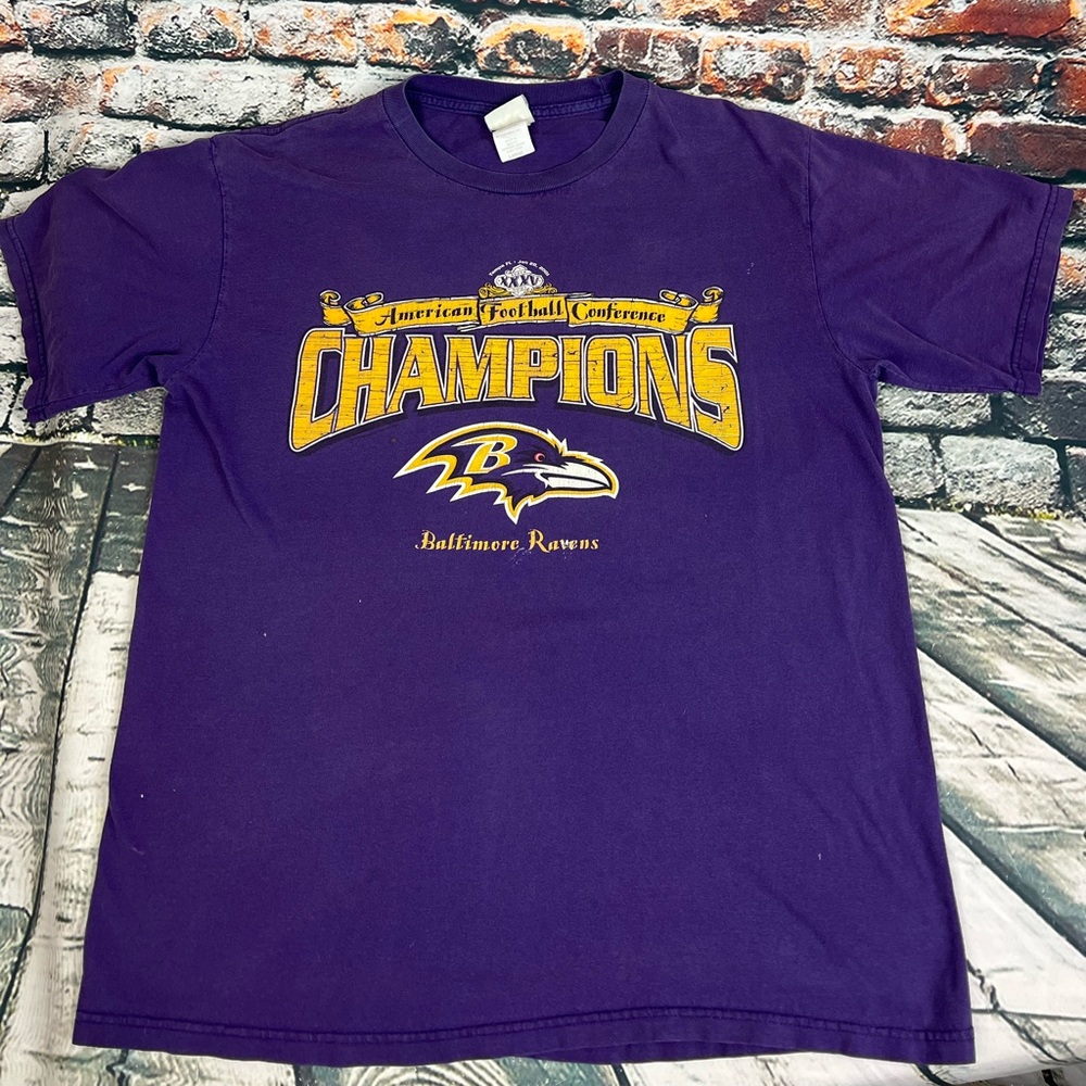 vintage Baltimore Ravens t-shirt 2000 -2001‎ conference champs Sz L